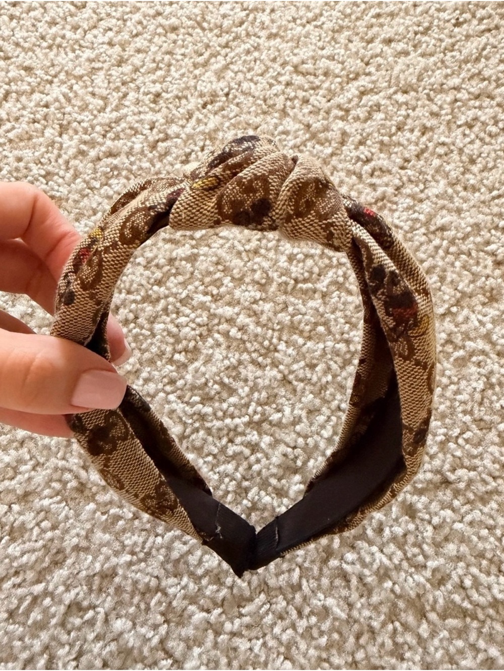 Brown Patterned Knot Headband - Women's Accessory